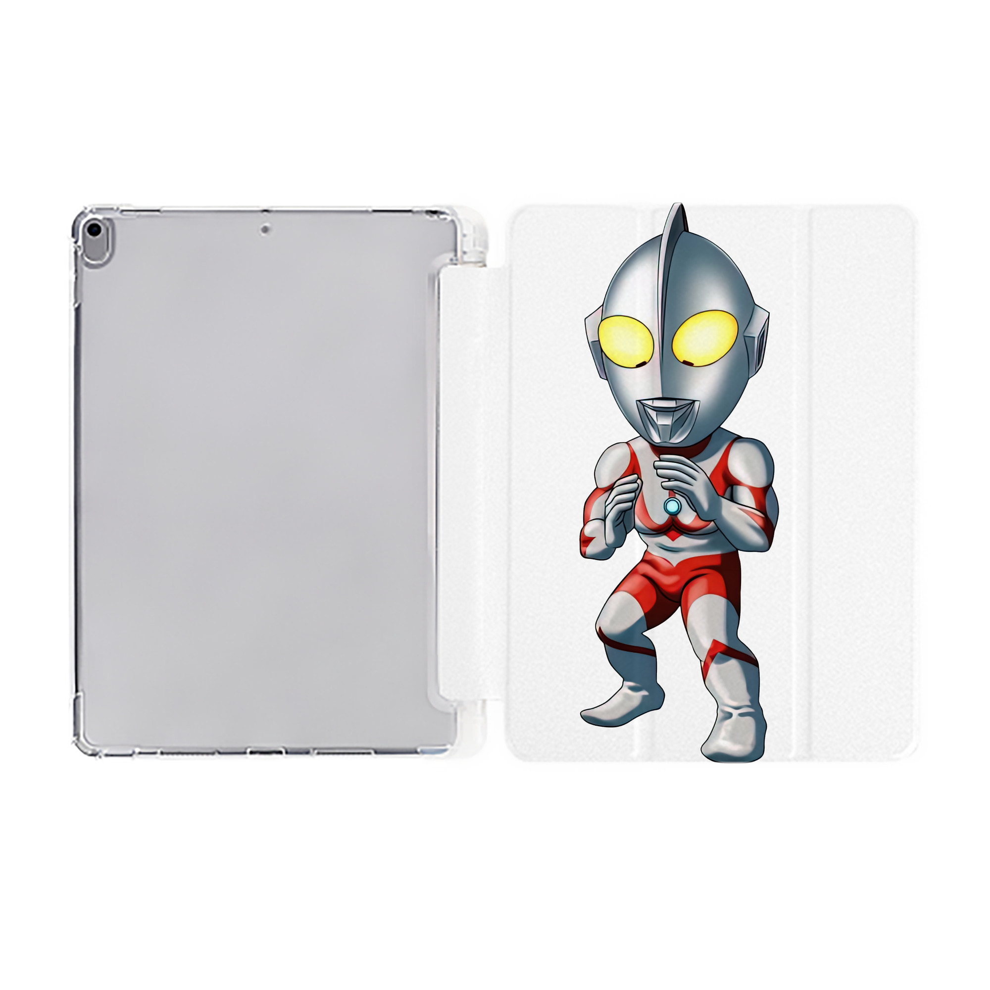 （画像用） ウルトラマン Ultraman IPad ケース ペン収納付き 三つ折りスタンド PUレザー×シリコン 対応機種9.5/10.5/10.9インチ